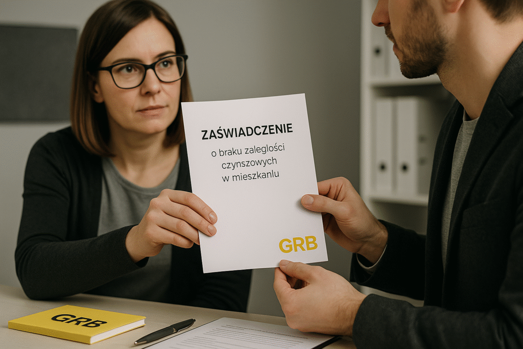 Zaświadczenie o braku zaległości czynszowych w mieszkaniu do sprzedaży