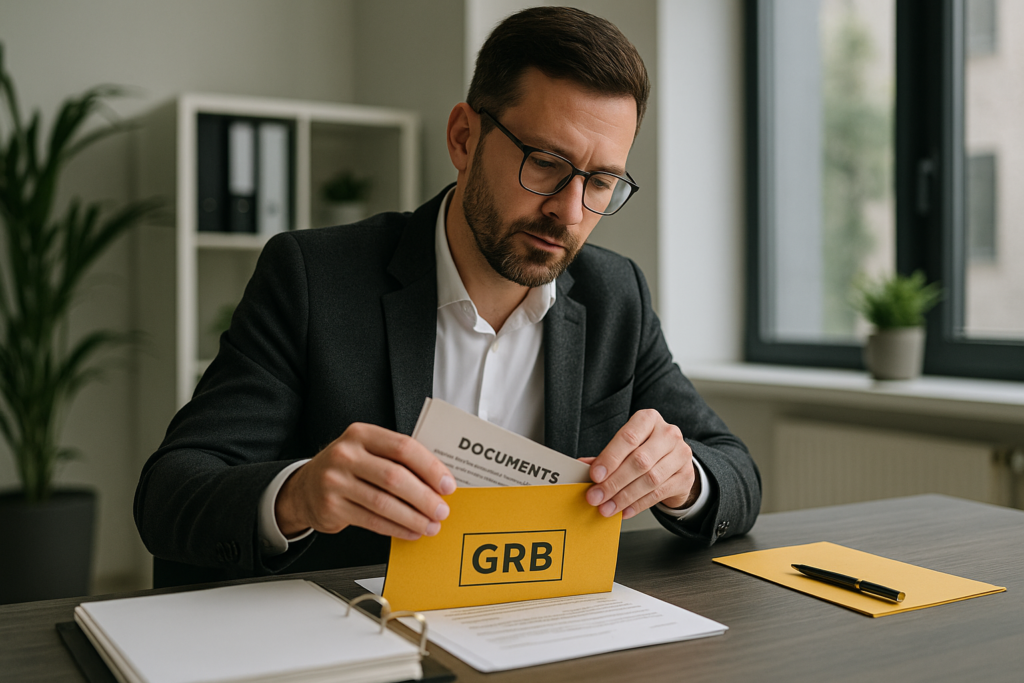 Firma GRB zbiera dokumenty do transakcji w imieniu klienta