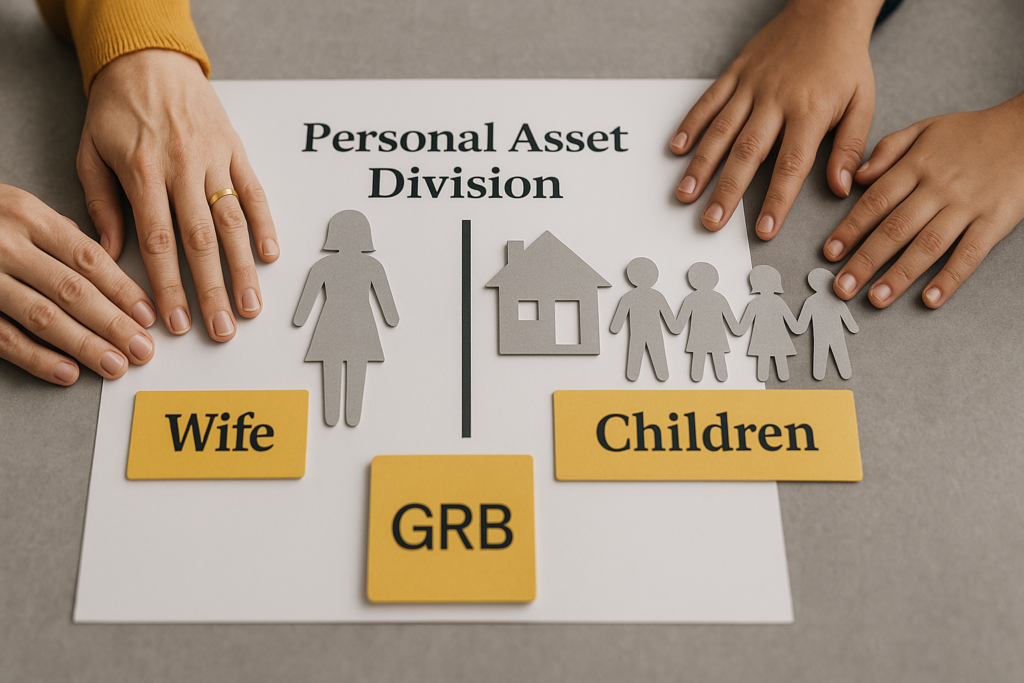 Podział majątku osobistego na żonę i dzieci